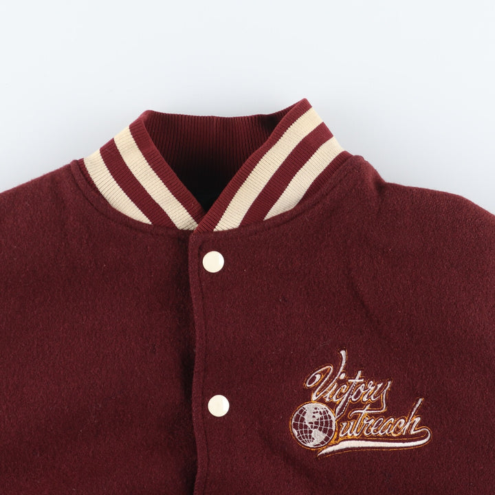 90'S GAME Sportswear Leather Sleeve Wool Varsity Jacket Award Jacket Varsity Jacket Made in USA Men's XL Vintage /evb004204
