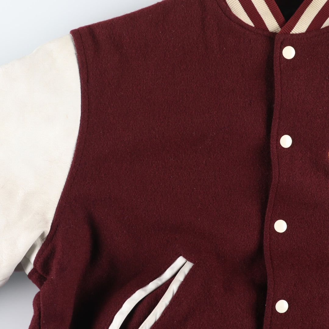 90'S GAME Sportswear Leather Sleeve Wool Varsity Jacket Award Jacket Varsity Jacket Made in USA Men's XL Vintage /evb004204