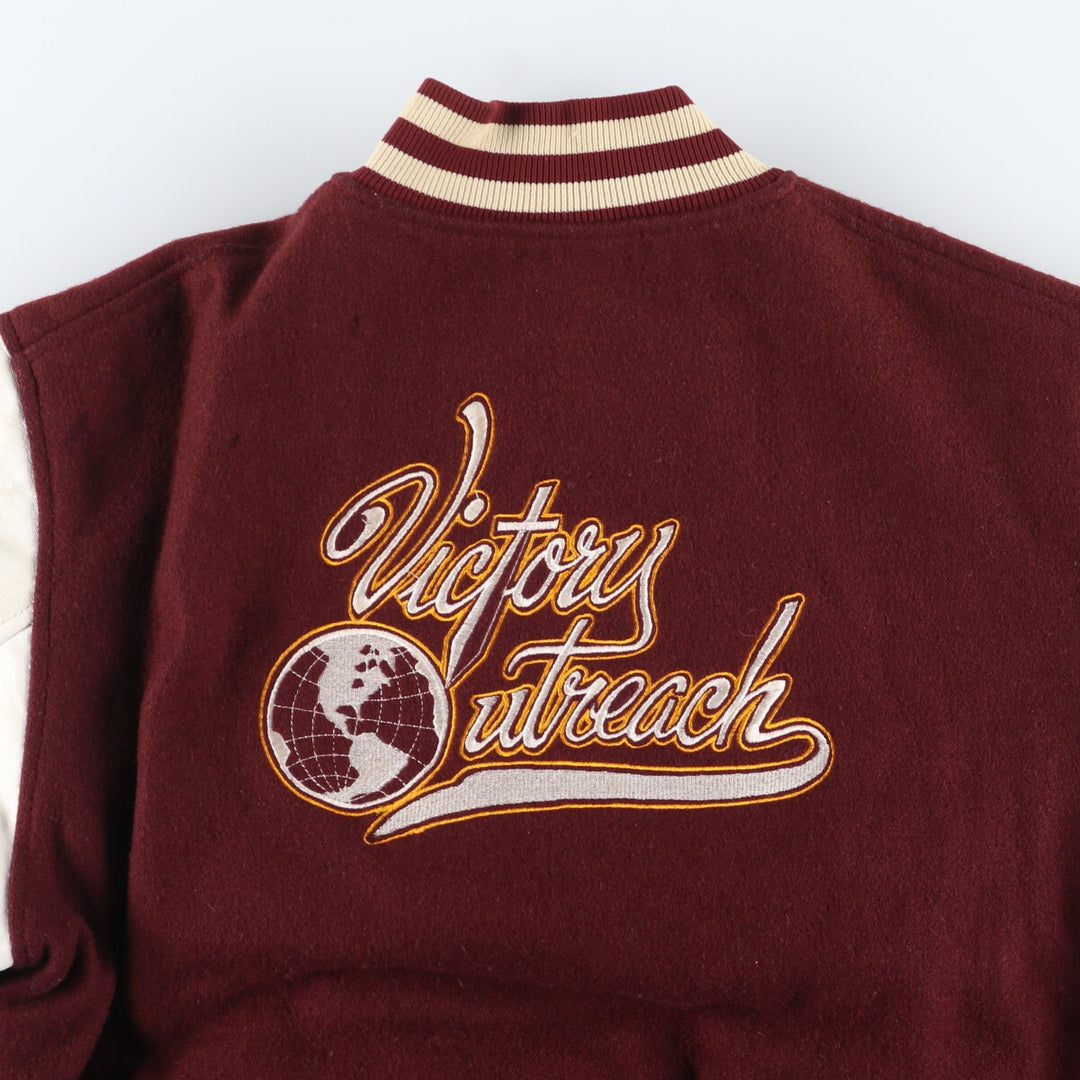 90'S GAME Sportswear Leather Sleeve Wool Varsity Jacket Award Jacket Varsity Jacket Made in USA Men's XL Vintage /evb004204