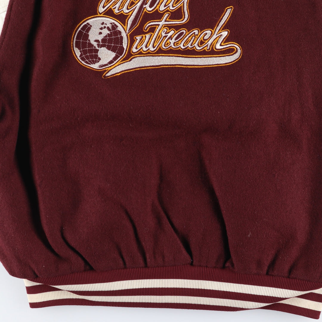 90'S GAME Sportswear Leather Sleeve Wool Varsity Jacket Award Jacket Varsity Jacket Made in USA Men's XL Vintage /evb004204