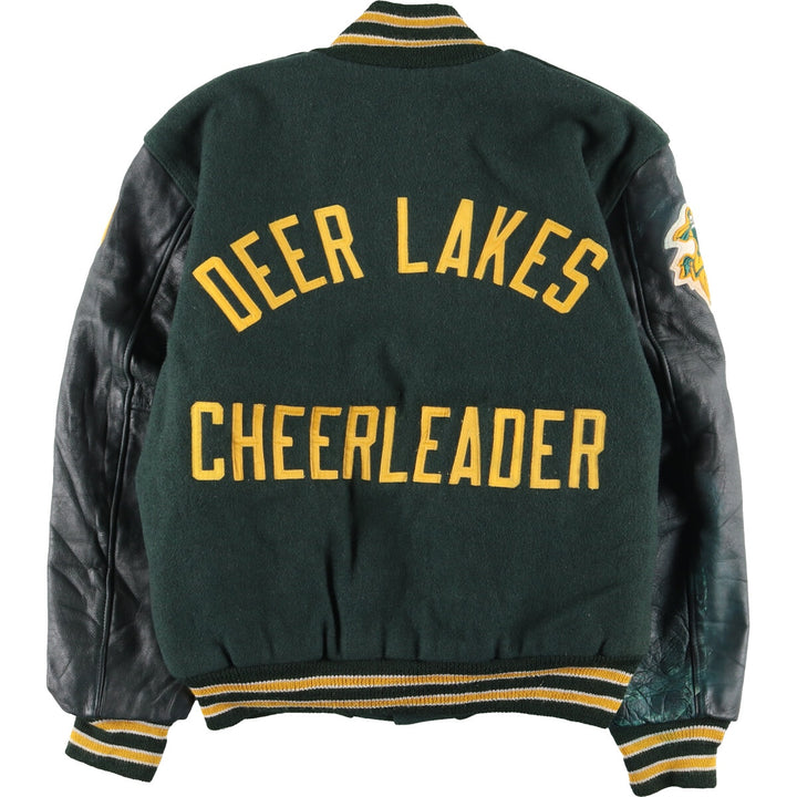 90'S NEFF Leather Sleeve Wool Varsity Jacket Award Jacket Varsity Jacket Made in USA Men's L /evb004207