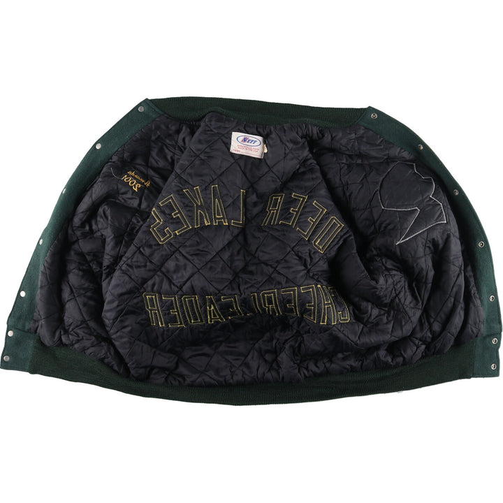 90'S NEFF Leather Sleeve Wool Varsity Jacket Award Jacket Varsity Jacket Made in USA Men's L /evb004207