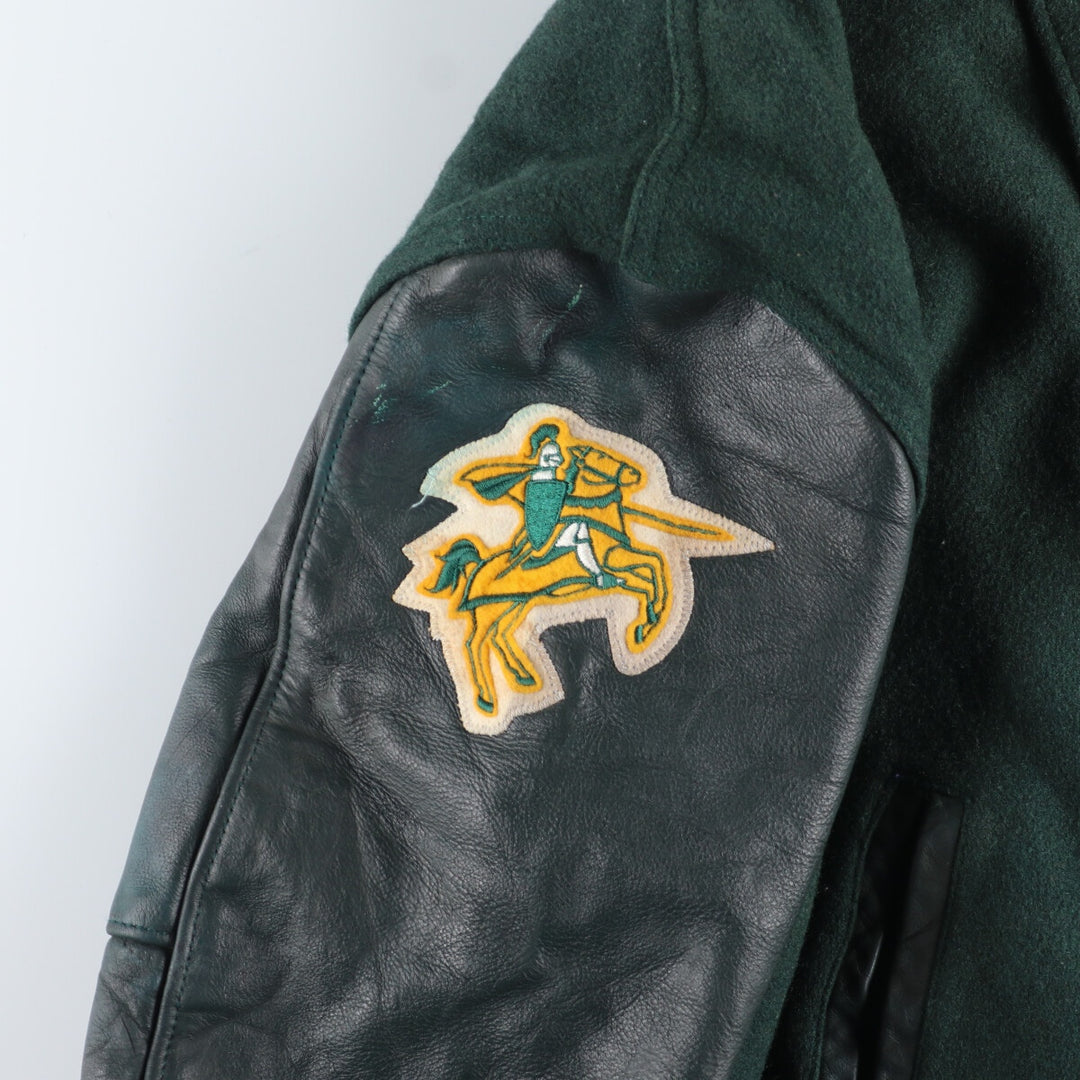90'S NEFF Leather Sleeve Wool Varsity Jacket Award Jacket Varsity Jacket Made in USA Men's L /evb004207