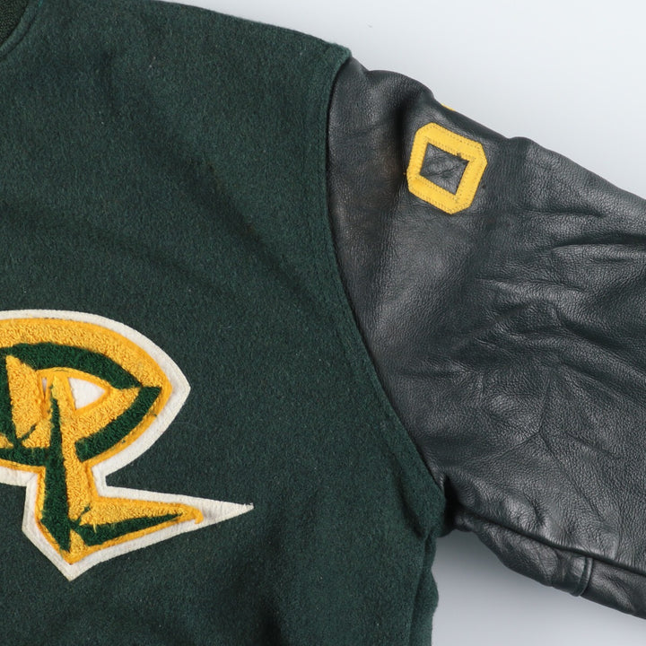 90'S NEFF Leather Sleeve Wool Varsity Jacket Award Jacket Varsity Jacket Made in USA Men's L /evb004207