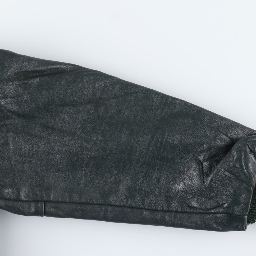 90'S NEFF Leather Sleeve Wool Varsity Jacket Award Jacket Varsity Jacket Made in USA Men's L /evb004207