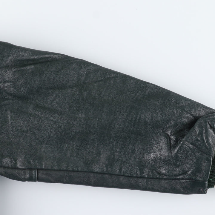 90'S NEFF Leather Sleeve Wool Varsity Jacket Award Jacket Varsity Jacket Made in USA Men's L /evb004207