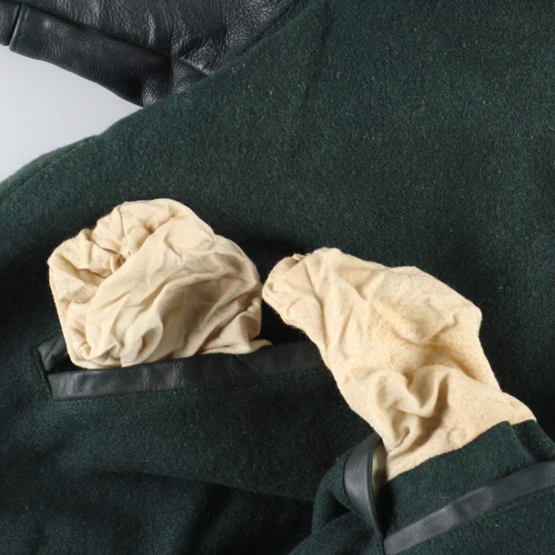 90'S NEFF Leather Sleeve Wool Varsity Jacket Award Jacket Varsity Jacket Made in USA Men's L /evb004207