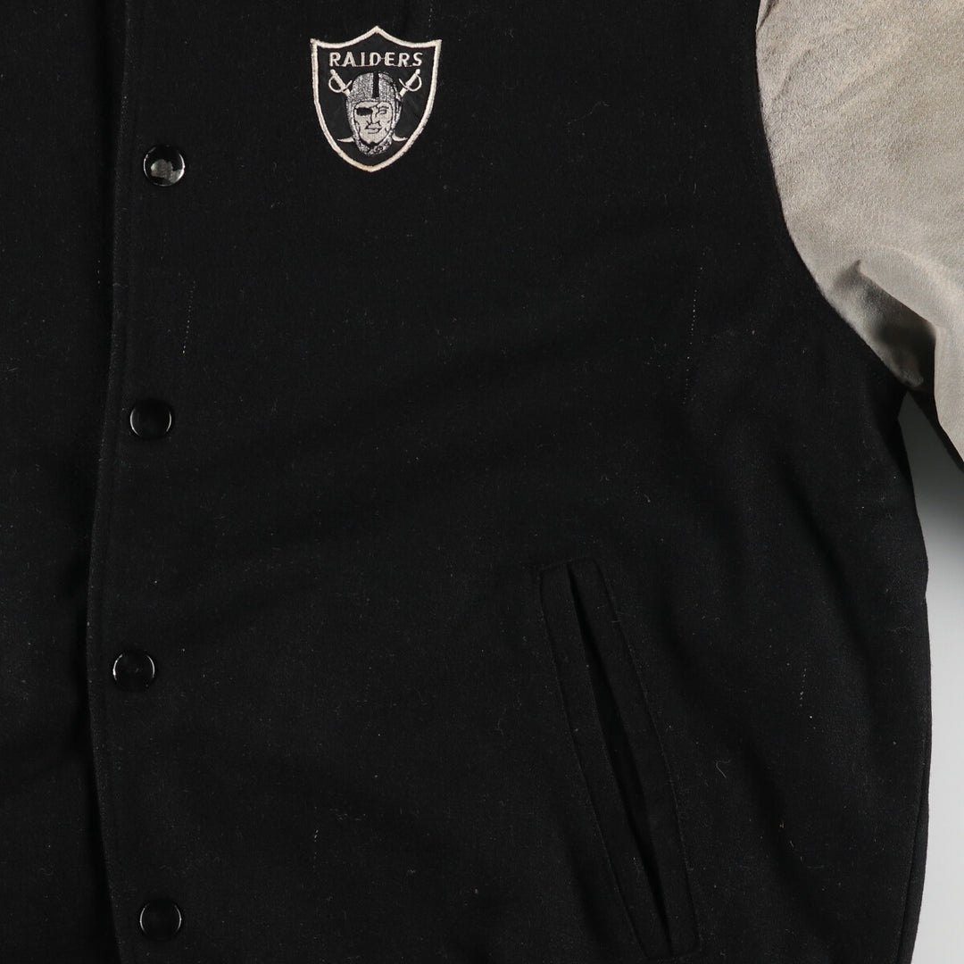 SPOTLIGHT NFL Las Vegas Raiders Sleeve Leather Wool Stadium Jacket Award Jacket Varsity Jacket Men's L /evb004209