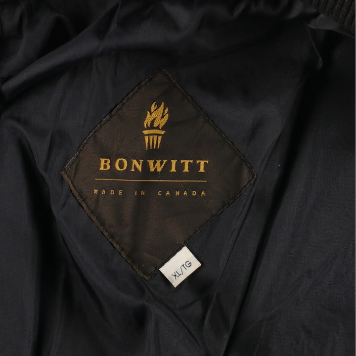 BONWITT Leather Sleeve Wool Varsity Jacket Award Jacket Varsity Jacket Made in Canada Men's XL /evb004215