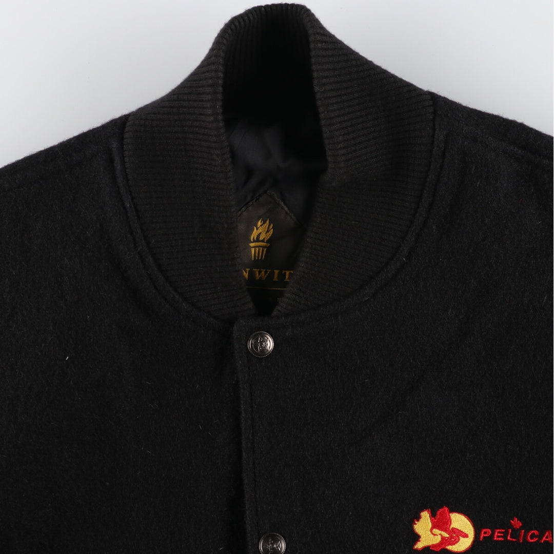 BONWITT Leather Sleeve Wool Varsity Jacket Award Jacket Varsity Jacket Made in Canada Men's XL /evb004215