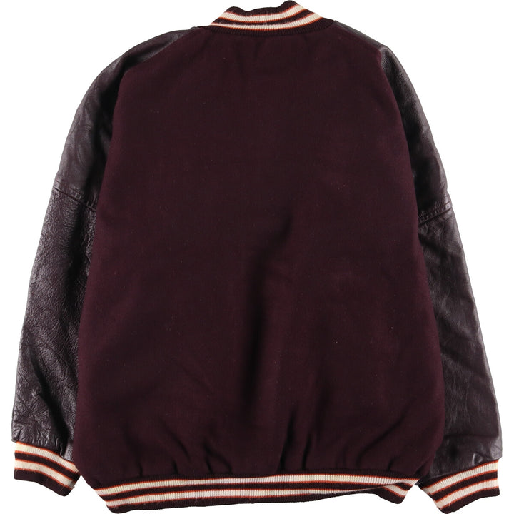 90'S MAVERICK Jackets Inc. Leather Sleeve Wool Stadium Jacket Award Jacket Varsity Jacket Men's L Vintage /evb004233