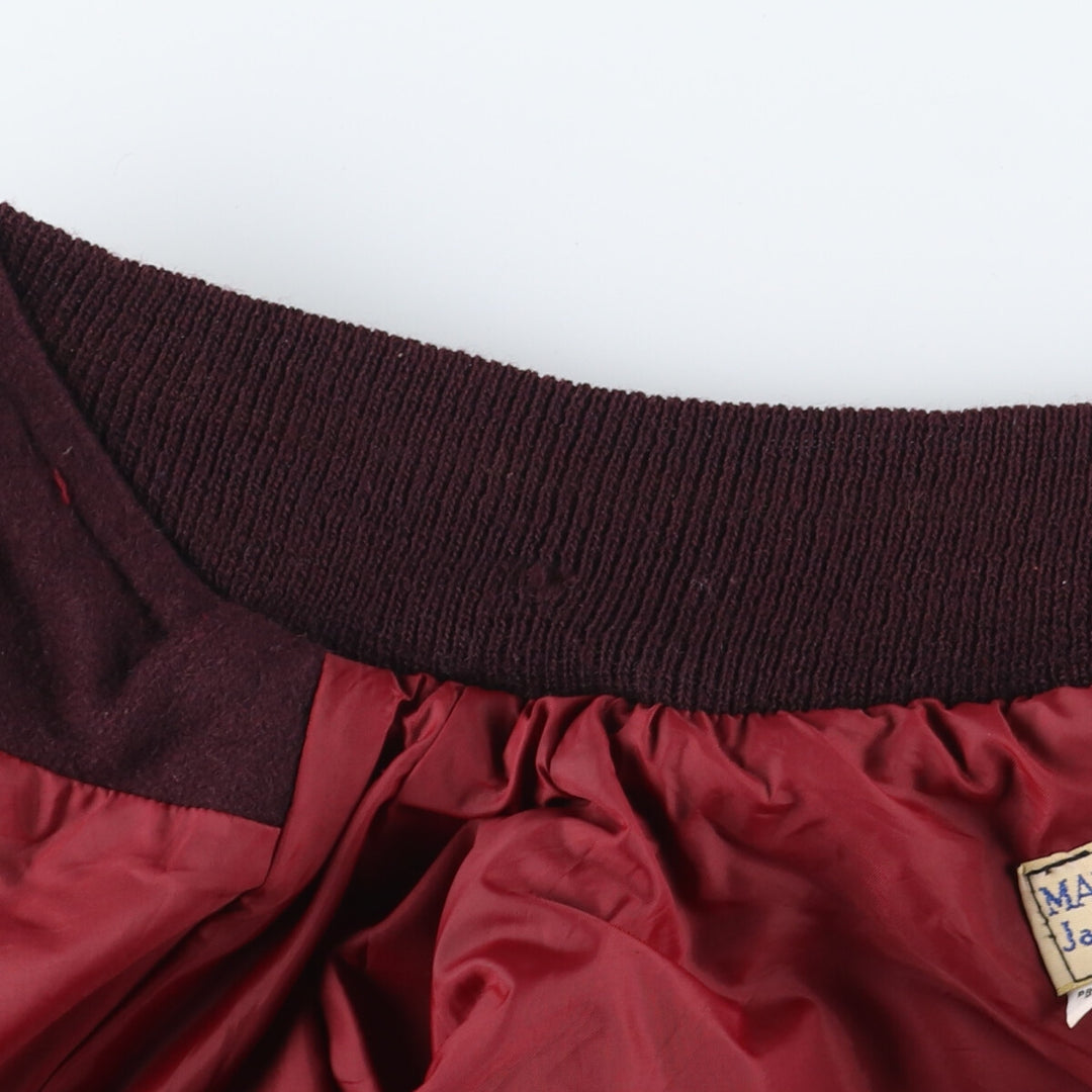 90'S MAVERICK Jackets Inc. Leather Sleeve Wool Stadium Jacket Award Jacket Varsity Jacket Men's L Vintage /evb004233