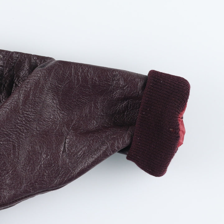 90'S MAVERICK Jackets Inc. Leather Sleeve Wool Stadium Jacket Award Jacket Varsity Jacket Men's L Vintage /evb004233