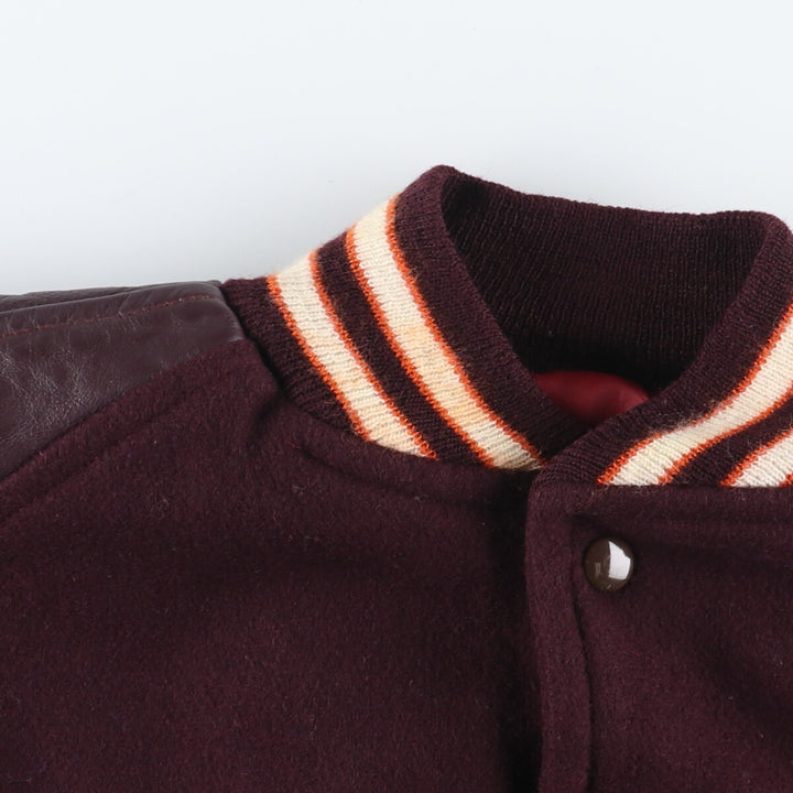 90'S MAVERICK Jackets Inc. Leather Sleeve Wool Stadium Jacket Award Jacket Varsity Jacket Men's L Vintage /evb004233