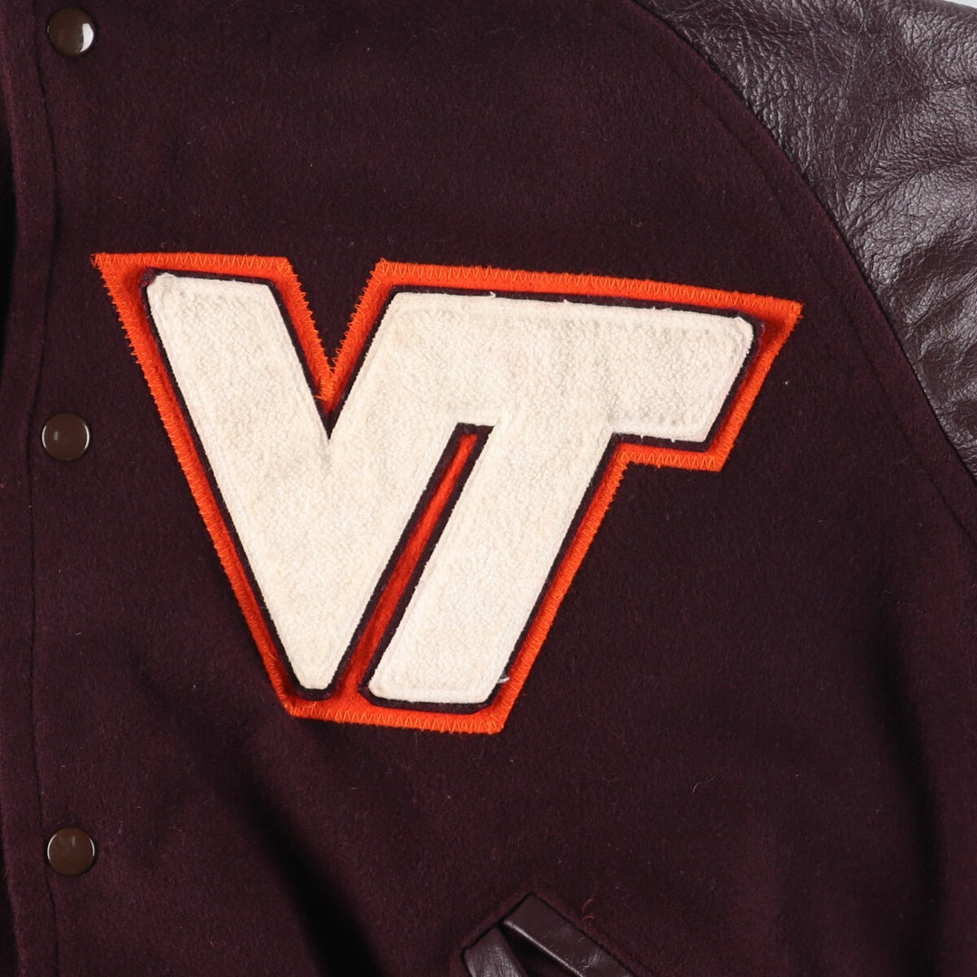 90'S MAVERICK Jackets Inc. Leather Sleeve Wool Stadium Jacket Award Jacket Varsity Jacket Men's L Vintage /evb004233