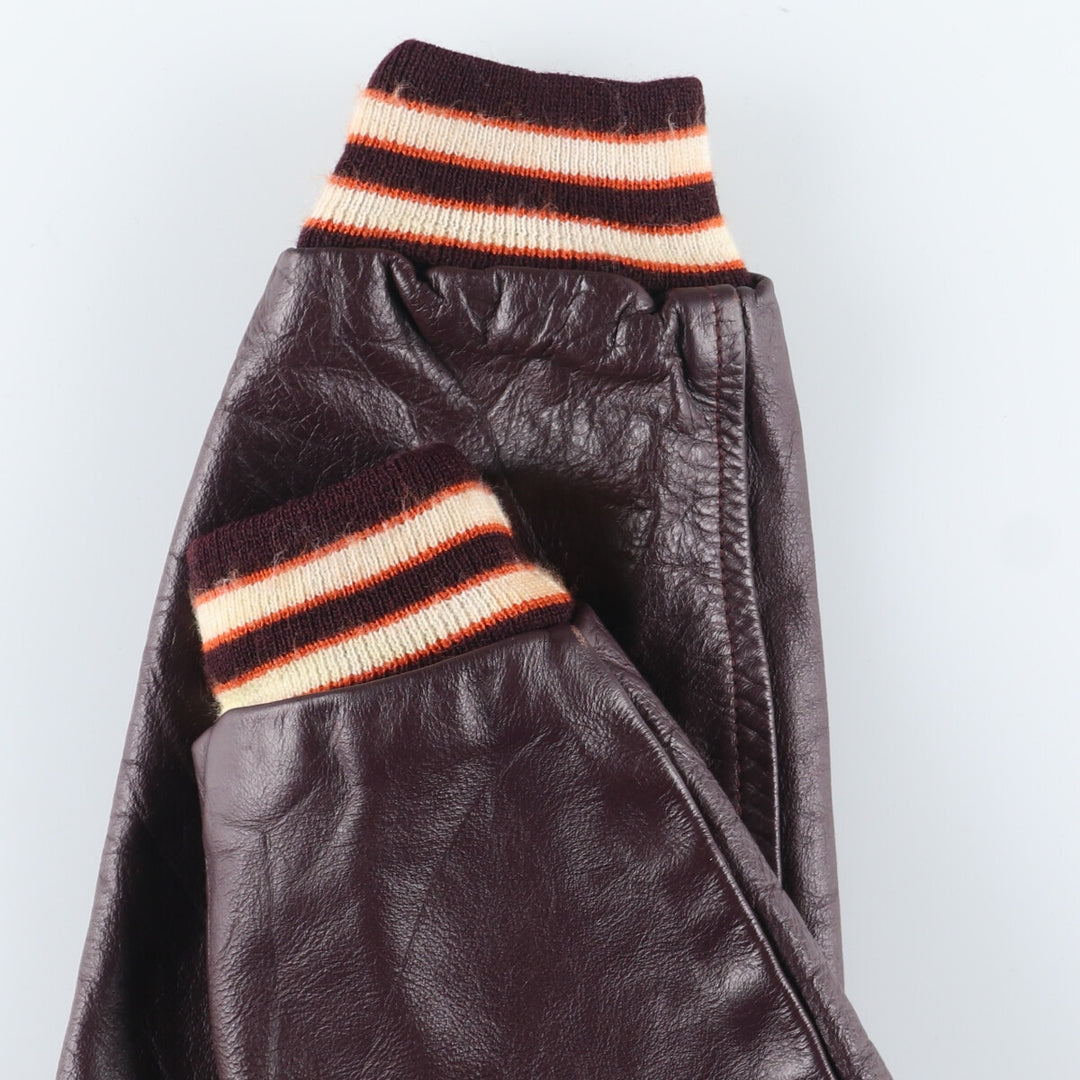90'S MAVERICK Jackets Inc. Leather Sleeve Wool Stadium Jacket Award Jacket Varsity Jacket Men's L Vintage /evb004233