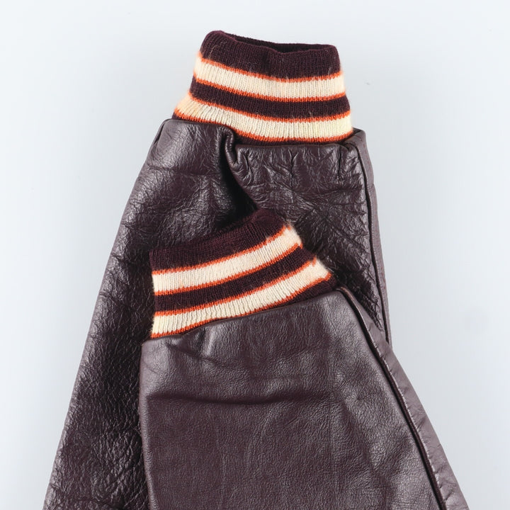 90'S MAVERICK Jackets Inc. Leather Sleeve Wool Stadium Jacket Award Jacket Varsity Jacket Men's L Vintage /evb004233