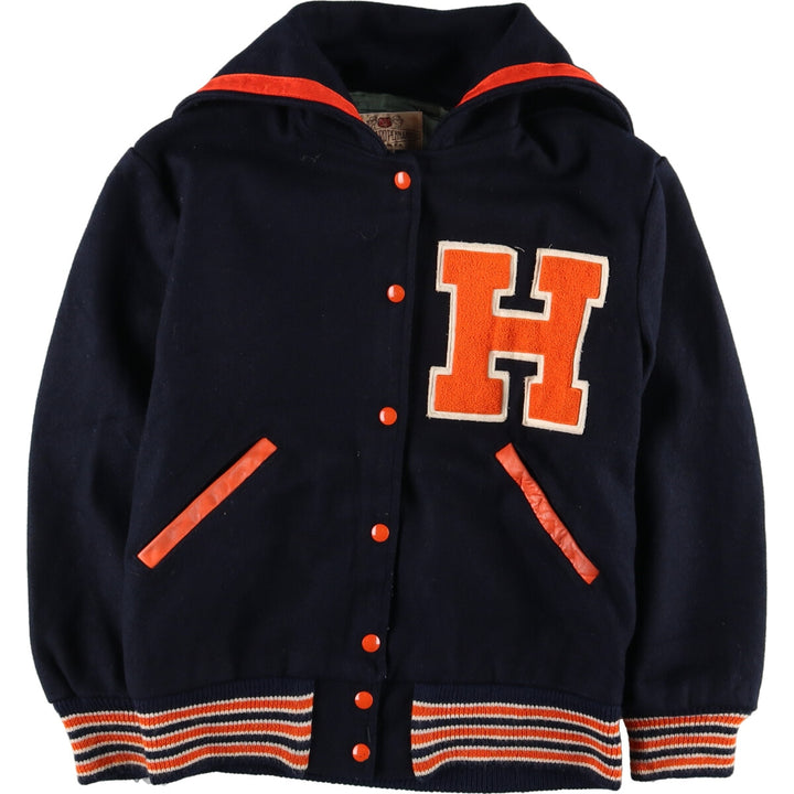 70s~80'S THE STANDARD PENNANT CO Sailor collar wool varsity jacket Women's M Vintage /evb004236