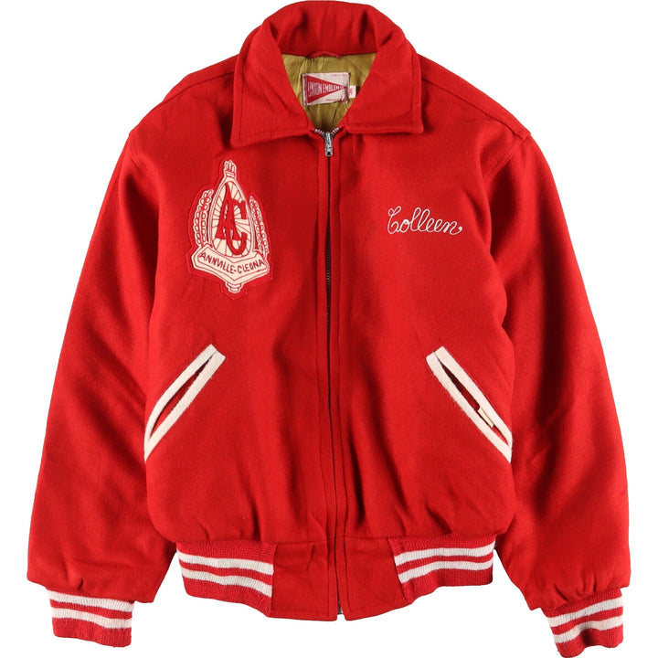 70'S UNION EMBLEM Collared Wool Stadium Jacket Award Jacket Varsity Jacket Men's S Vintage /evb004243