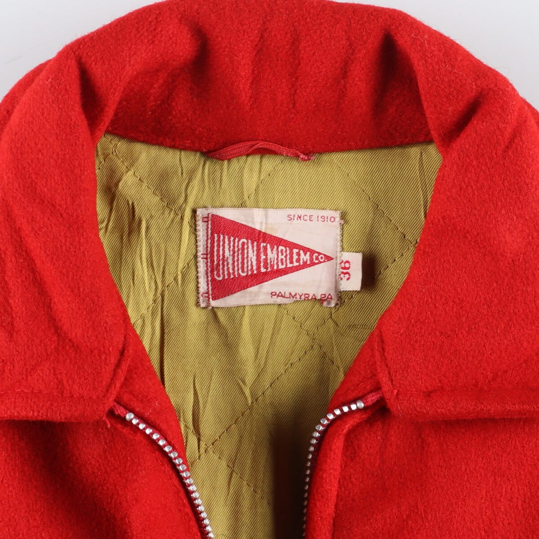 70'S UNION EMBLEM Collared Wool Stadium Jacket Award Jacket Varsity Jacket Men's S Vintage /evb004243