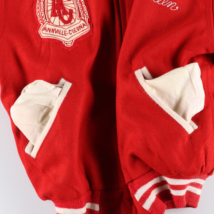 70'S UNION EMBLEM Collared Wool Stadium Jacket Award Jacket Varsity Jacket Men's S Vintage /evb004243