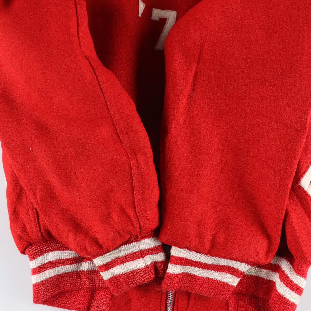 70'S UNION EMBLEM Collared Wool Stadium Jacket Award Jacket Varsity Jacket Men's S Vintage /evb004243