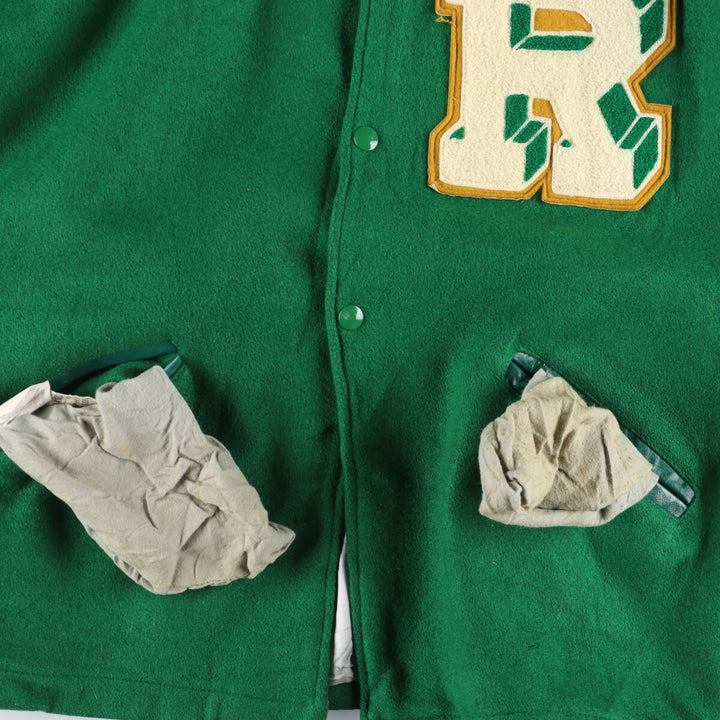 80'S UNKNOWN Collared Wool Stadium Jacket Award Jacket Varsity Jacket Men's M Vintage /evb004246