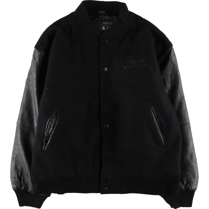 LUNA PIER Leather Sleeve Wool Stadium Jacket Award Jacket Varsity Jacket Men's XXL /evb004254