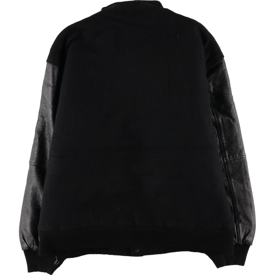 LUNA PIER Leather Sleeve Wool Stadium Jacket Award Jacket Varsity Jacket Men's XXL /evb004254