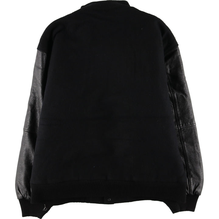 LUNA PIER Leather Sleeve Wool Stadium Jacket Award Jacket Varsity Jacket Men's XXL /evb004254