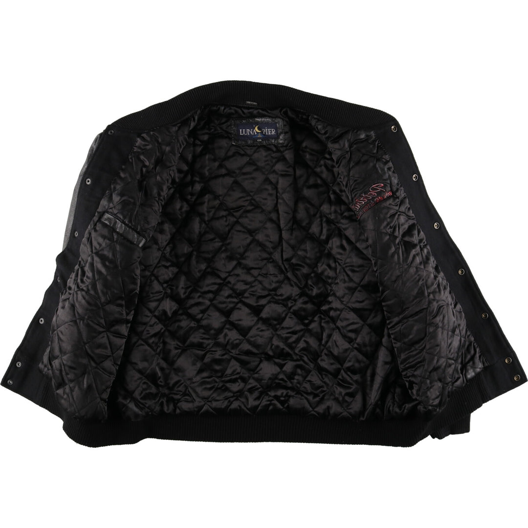LUNA PIER Leather Sleeve Wool Stadium Jacket Award Jacket Varsity Jacket Men's XXL /evb004254