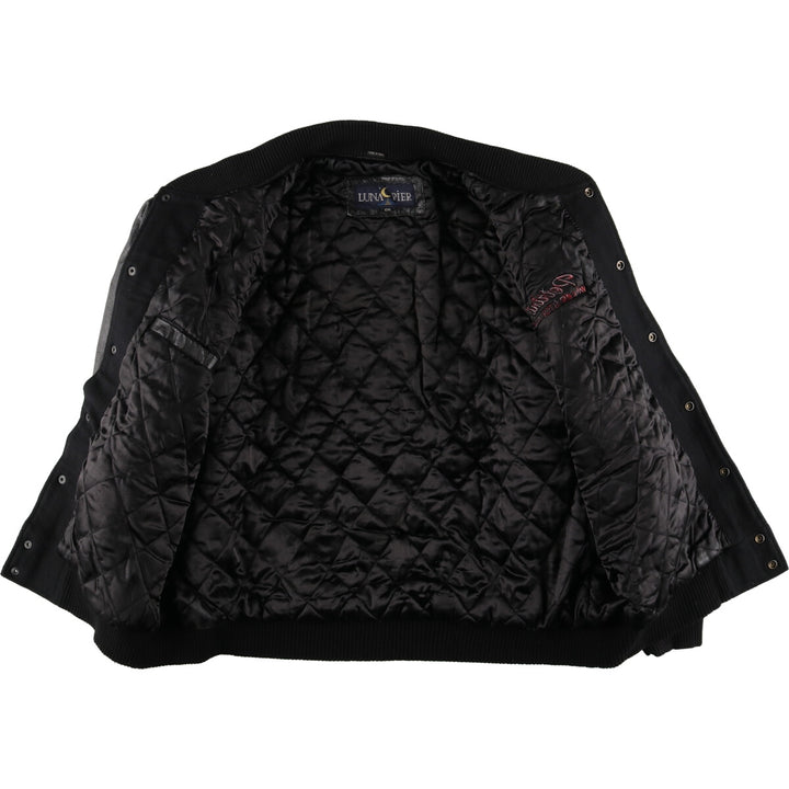 LUNA PIER Leather Sleeve Wool Stadium Jacket Award Jacket Varsity Jacket Men's XXL /evb004254