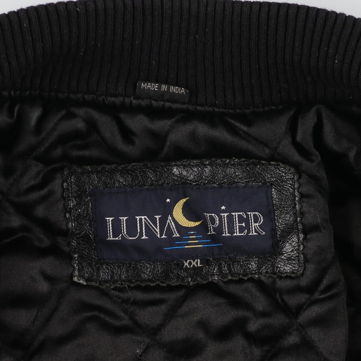 LUNA PIER Leather Sleeve Wool Stadium Jacket Award Jacket Varsity Jacket Men's XXL /evb004254