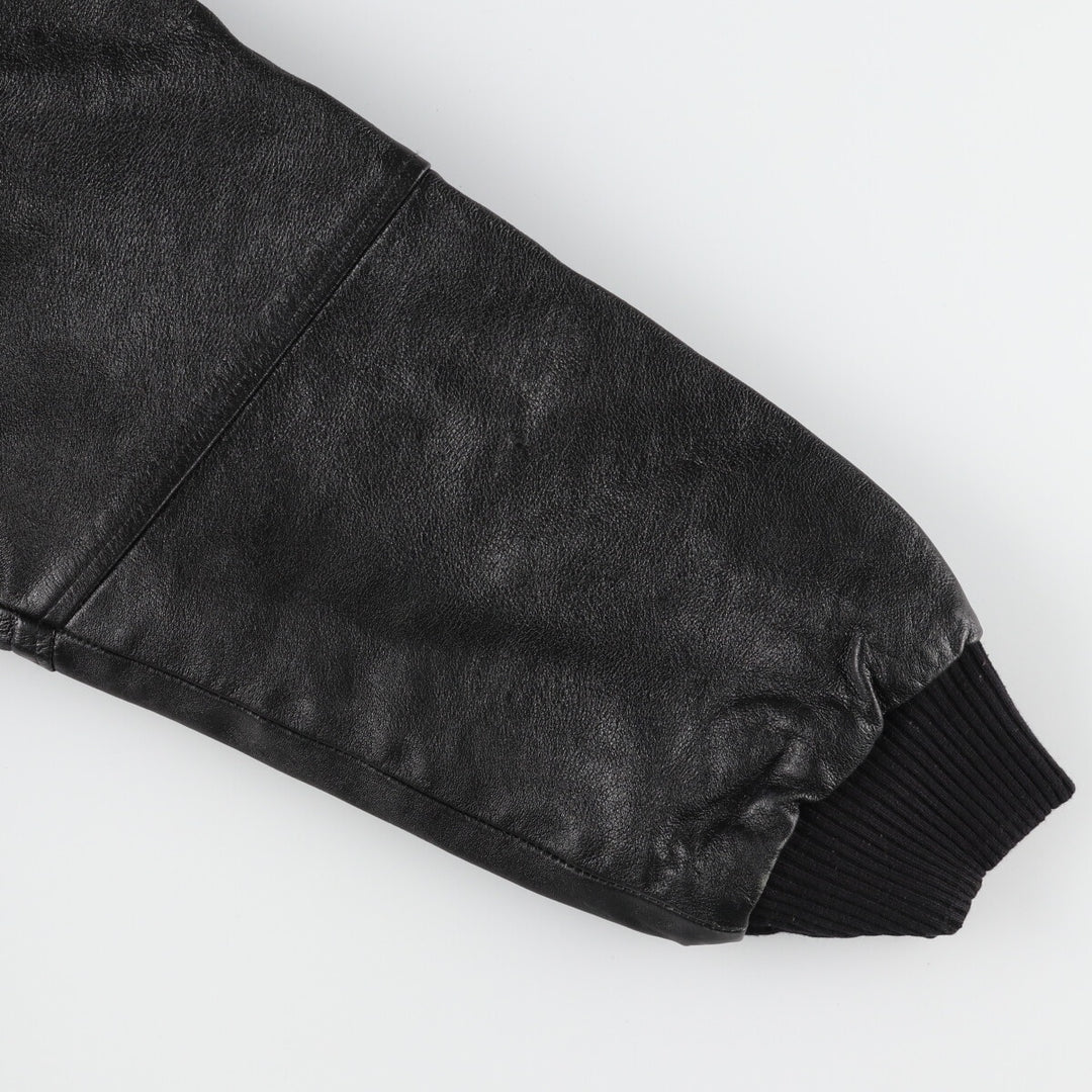 LUNA PIER Leather Sleeve Wool Stadium Jacket Award Jacket Varsity Jacket Men's XXL /evb004254