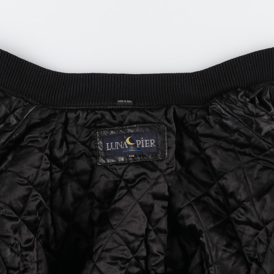 LUNA PIER Leather Sleeve Wool Stadium Jacket Award Jacket Varsity Jacket Men's XXL /evb004254