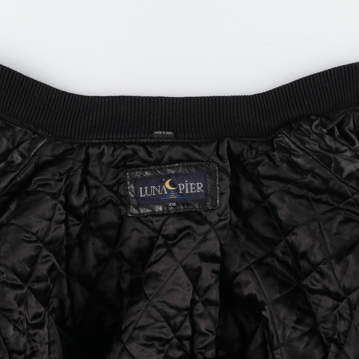 LUNA PIER Leather Sleeve Wool Stadium Jacket Award Jacket Varsity Jacket Men's XXL /evb004254