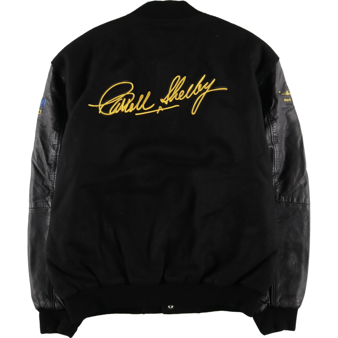 River's End Back Embroidery Leather Sleeve Wool Stadium Jacket Award Jacket Varsity Jacket Men's L /evb004255