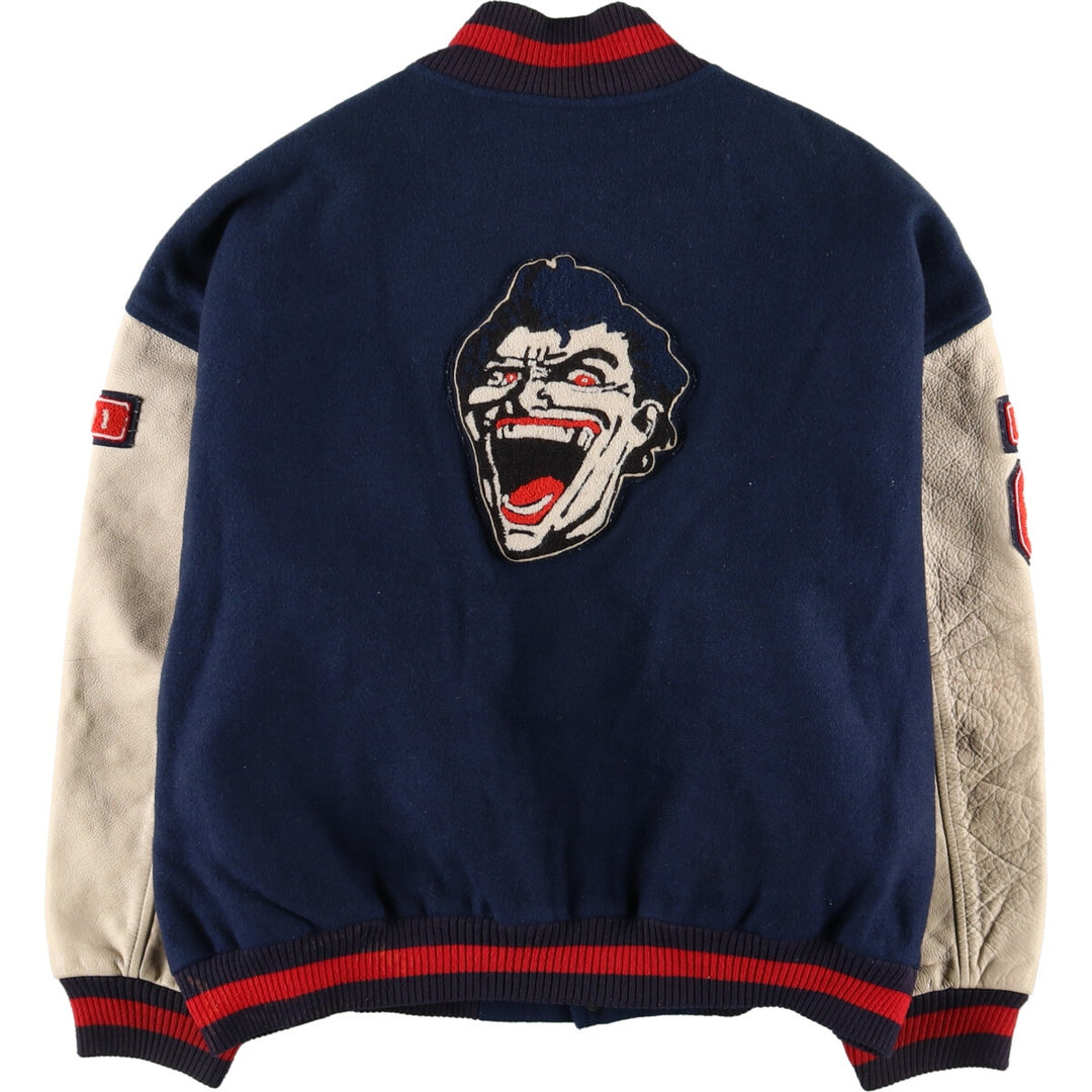 Big size 90s~ Bishop leather sleeve wool varsity jacket, made in Canada, men's XXXL, vintage /evb004257