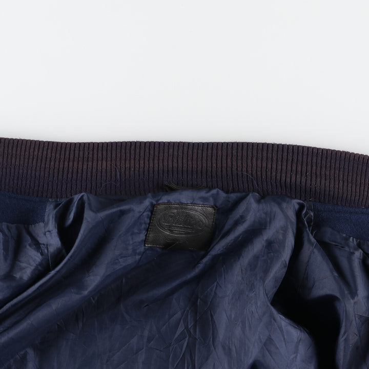 Big size 90s~ Bishop leather sleeve wool varsity jacket, made in Canada, men's XXXL, vintage /evb004257