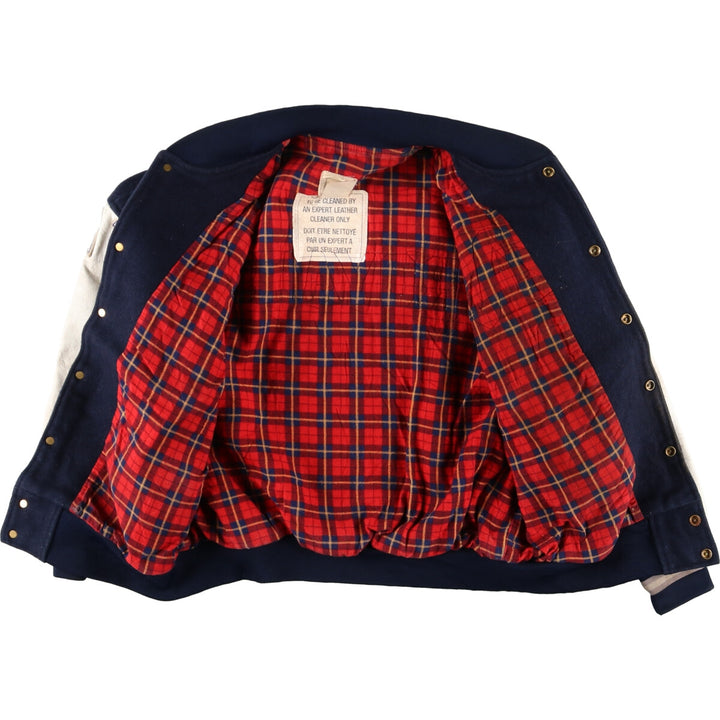 90s~ SHAIN Leather Sleeve Wool Varsity Jacket Award Jacket Varsity Jacket Made in Canada Men's XL Vintage /evb004259