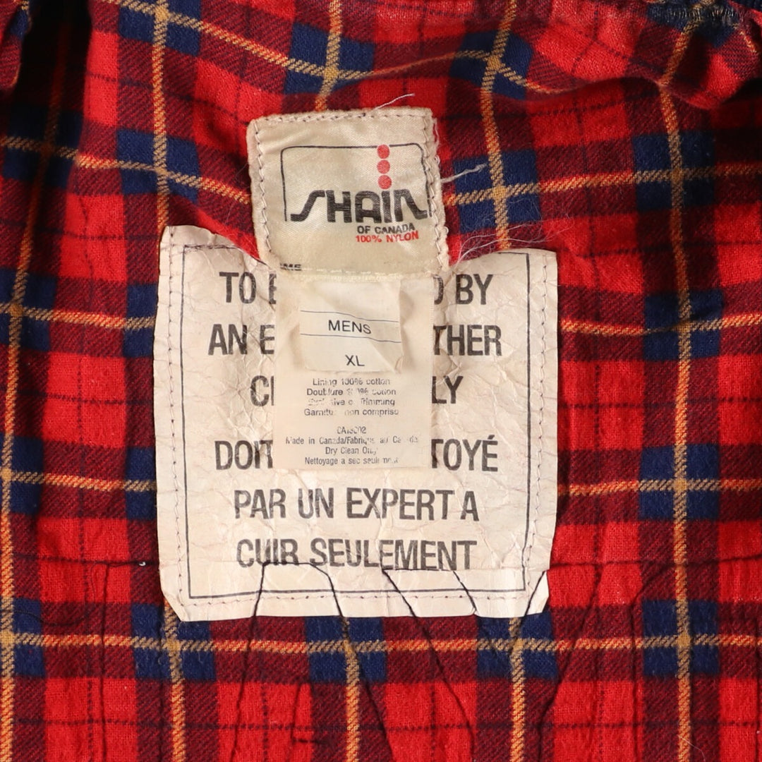 90s~ SHAIN Leather Sleeve Wool Varsity Jacket Award Jacket Varsity Jacket Made in Canada Men's XL Vintage /evb004259