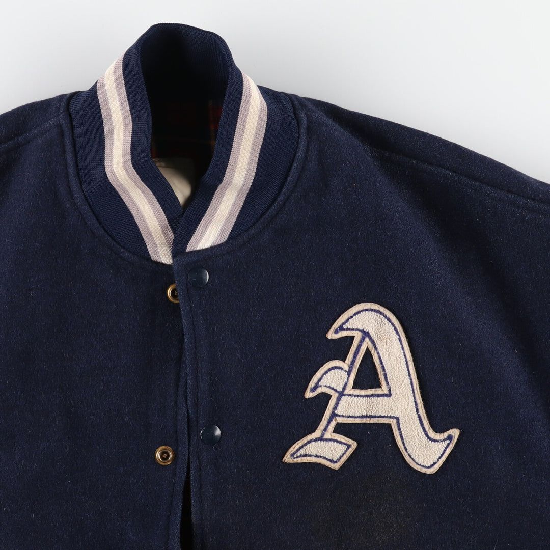 90s~ SHAIN Leather Sleeve Wool Varsity Jacket Award Jacket Varsity Jacket Made in Canada Men's XL Vintage /evb004259