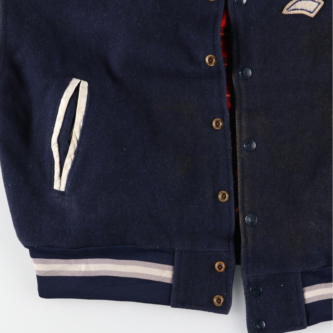90s~ SHAIN Leather Sleeve Wool Varsity Jacket Award Jacket Varsity Jacket Made in Canada Men's XL Vintage /evb004259