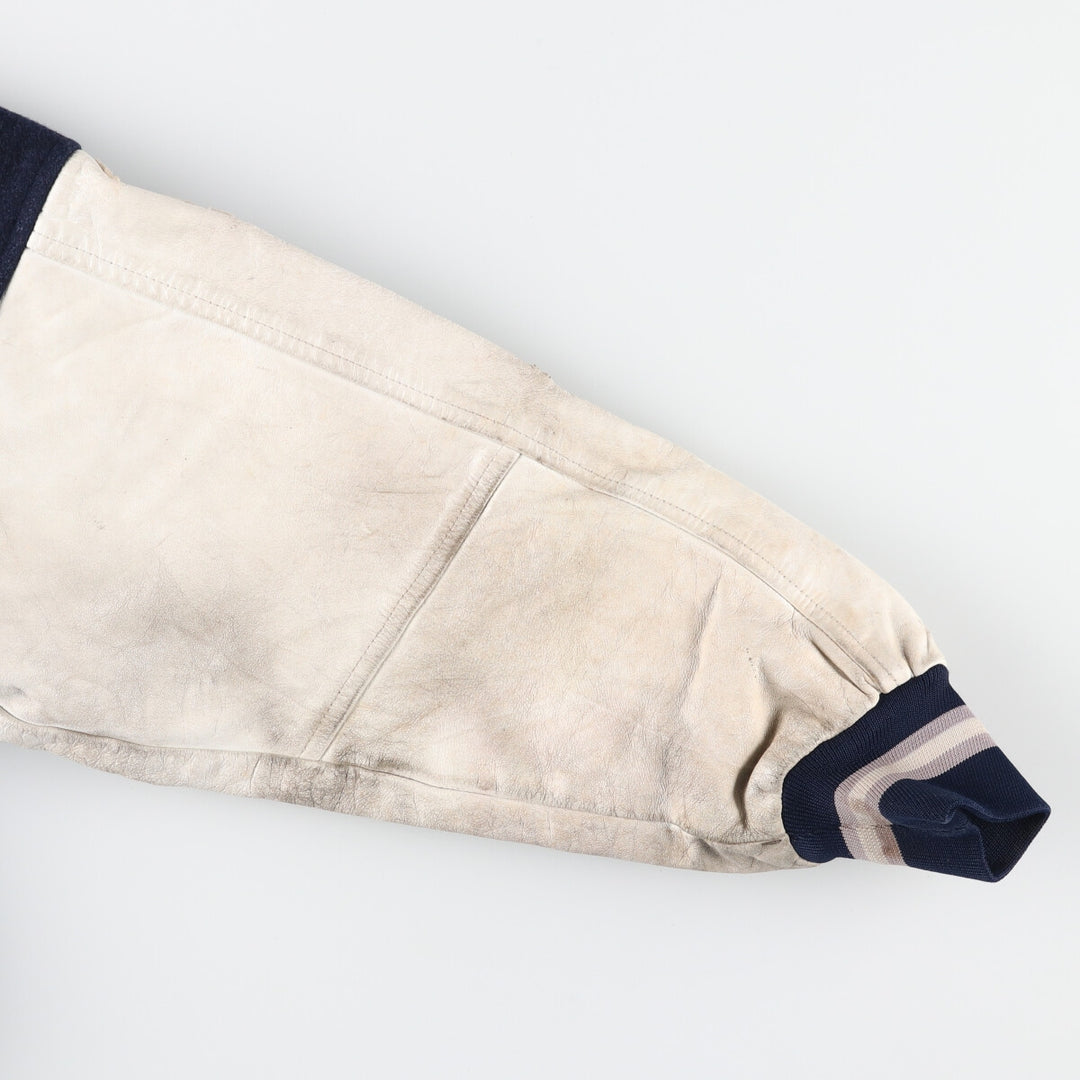 90s~ SHAIN Leather Sleeve Wool Varsity Jacket Award Jacket Varsity Jacket Made in Canada Men's XL Vintage /evb004259