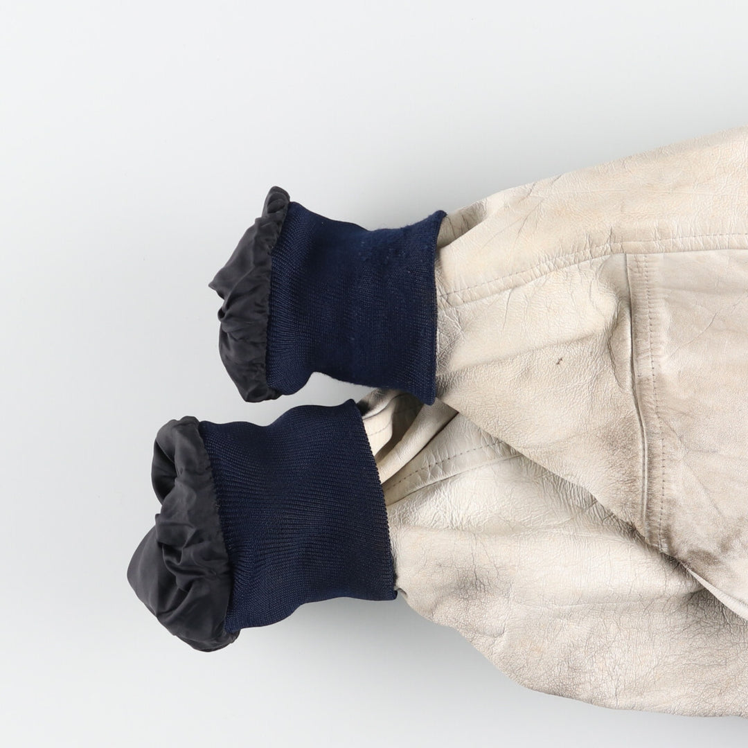 90s~ SHAIN Leather Sleeve Wool Varsity Jacket Award Jacket Varsity Jacket Made in Canada Men's XL Vintage /evb004259