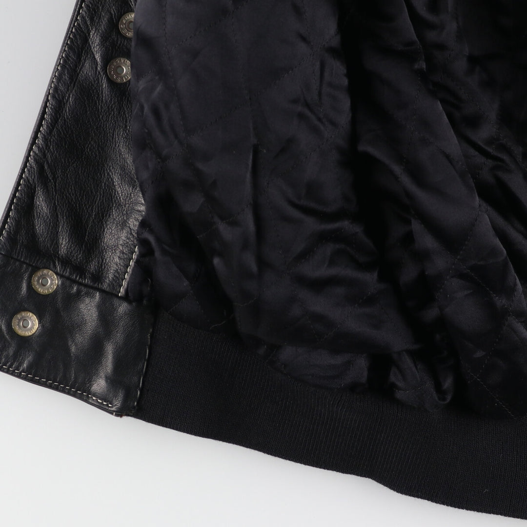 TOUT TERRAIN All Leather Varsity Jacket Made in Spain Men's XL /evb004263