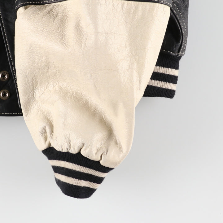 TOUT TERRAIN All Leather Varsity Jacket Made in Spain Men's XL /evb004263