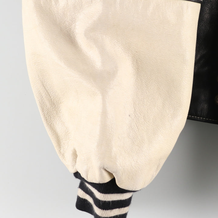 TOUT TERRAIN All Leather Varsity Jacket Made in Spain Men's XL /evb004263