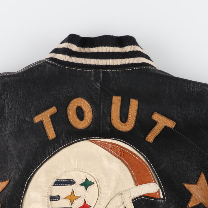 TOUT TERRAIN All Leather Varsity Jacket Made in Spain Men's XL /evb004263