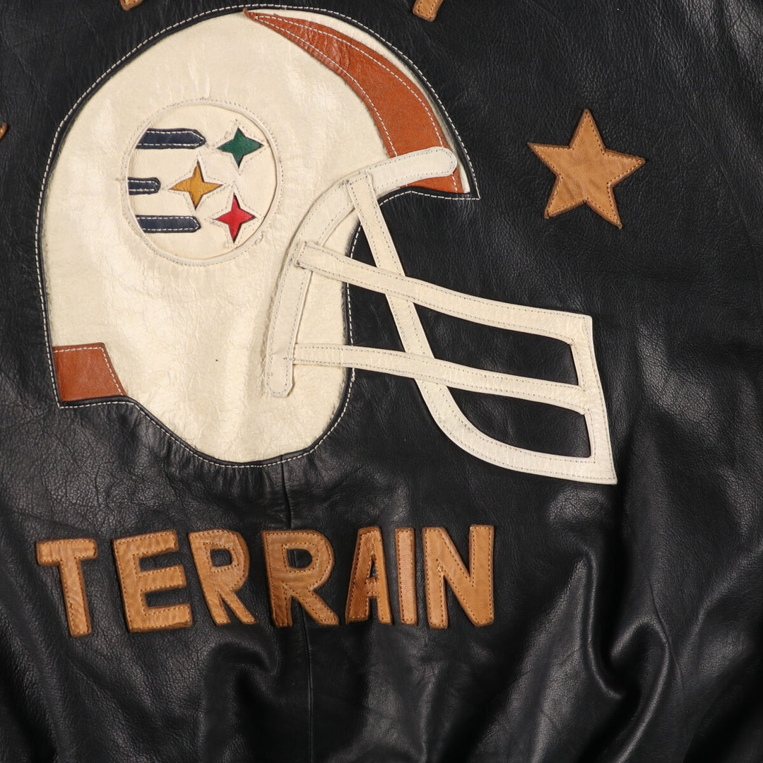 TOUT TERRAIN All Leather Varsity Jacket Made in Spain Men's XL /evb004263